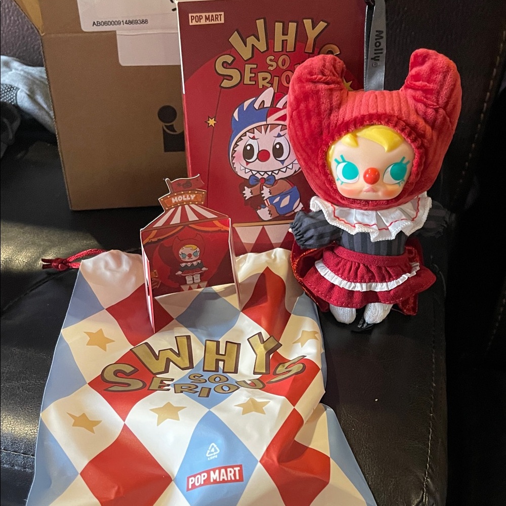 Pop Mart Red and Blue Clown Doll
